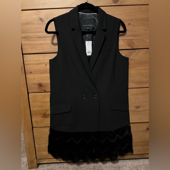 Banana Republic - Black Suit top with fringe - Picture 2 of 4